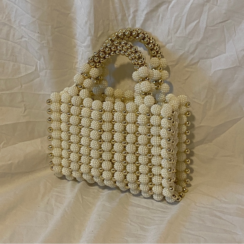 Faux pearl party bag